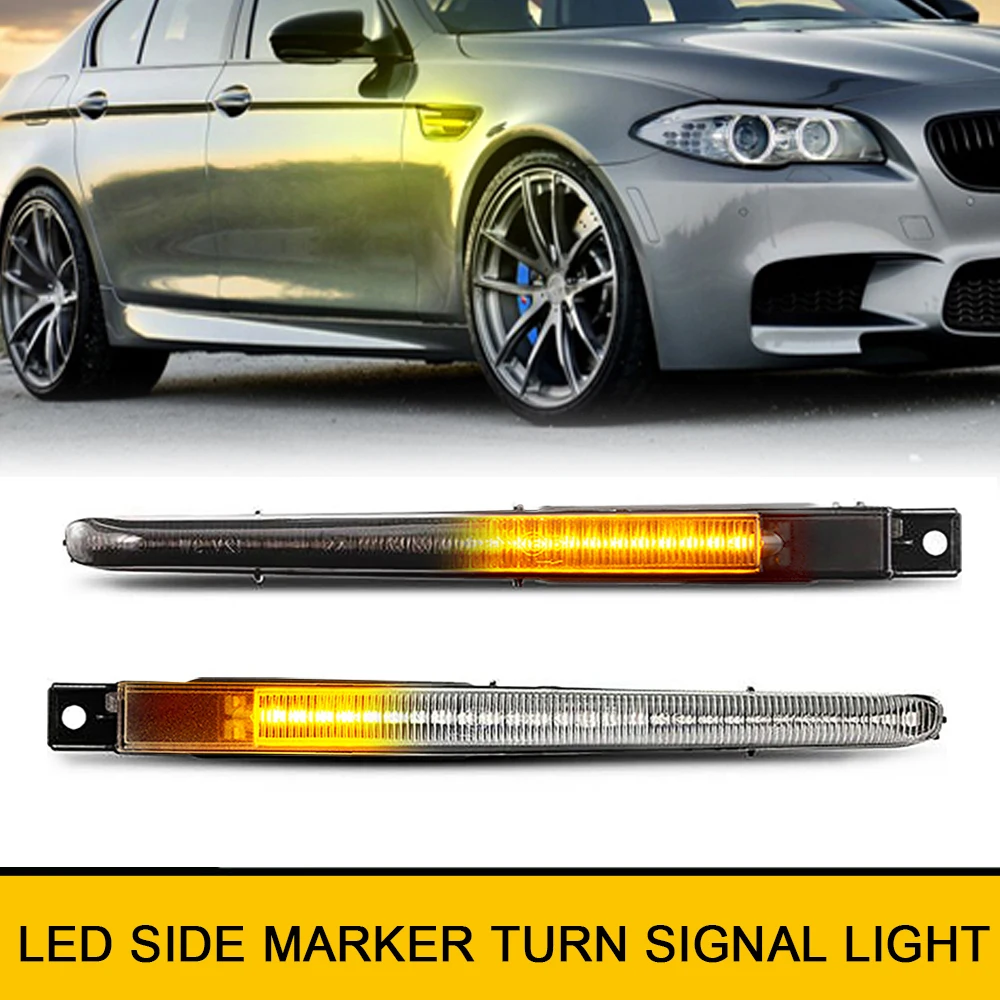 

2Pcs Dynamic Amber LED Side Marker Turn Signal Light for BMW 5 Series F10 M5 S63N FV91 FV92 FV93 10-16 Car Styling Indicator