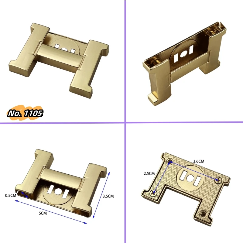 Serrures magnétiques en forme de H pour sacs à main pour dames, accessoires de bricolage ou de réparation, pièces de sac faites à la main, serrure à torsion tournante, quincaillerie en alliage de zinc