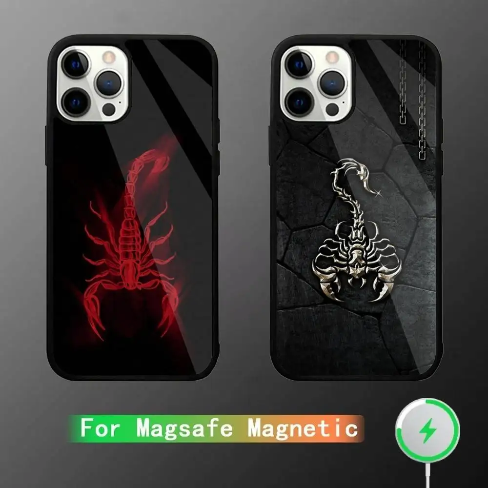 

Cool Animal Scorpion Phone Case For iPhone 16,15,14,13,12,11,Pro,Max,Plus,Mini,SE New Magsafe Magnetic Wireless Charging