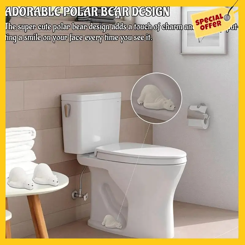 

Toilet Bolt Caps Resin Cute Bear Bolts Covers Hide Your Toilet Bolts Decor Decorative & Durable For Bathroom 1Piece