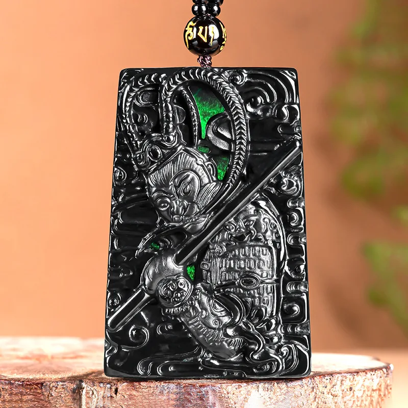 

Genuine pure natural a goods, Qitian Great Saint Mo Cui domineering monkey jade pendant, ice seed cool handsome men's models