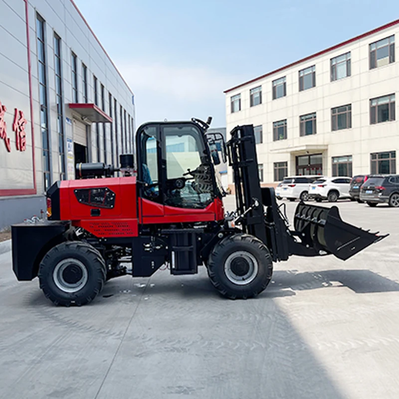 China 4x4 Rough Terrain Forklift 3.5 Ton 5 Ton 10 Ton Diesel All Terrain Forklift Truck Internal Combustion Diesel Forklift 5T