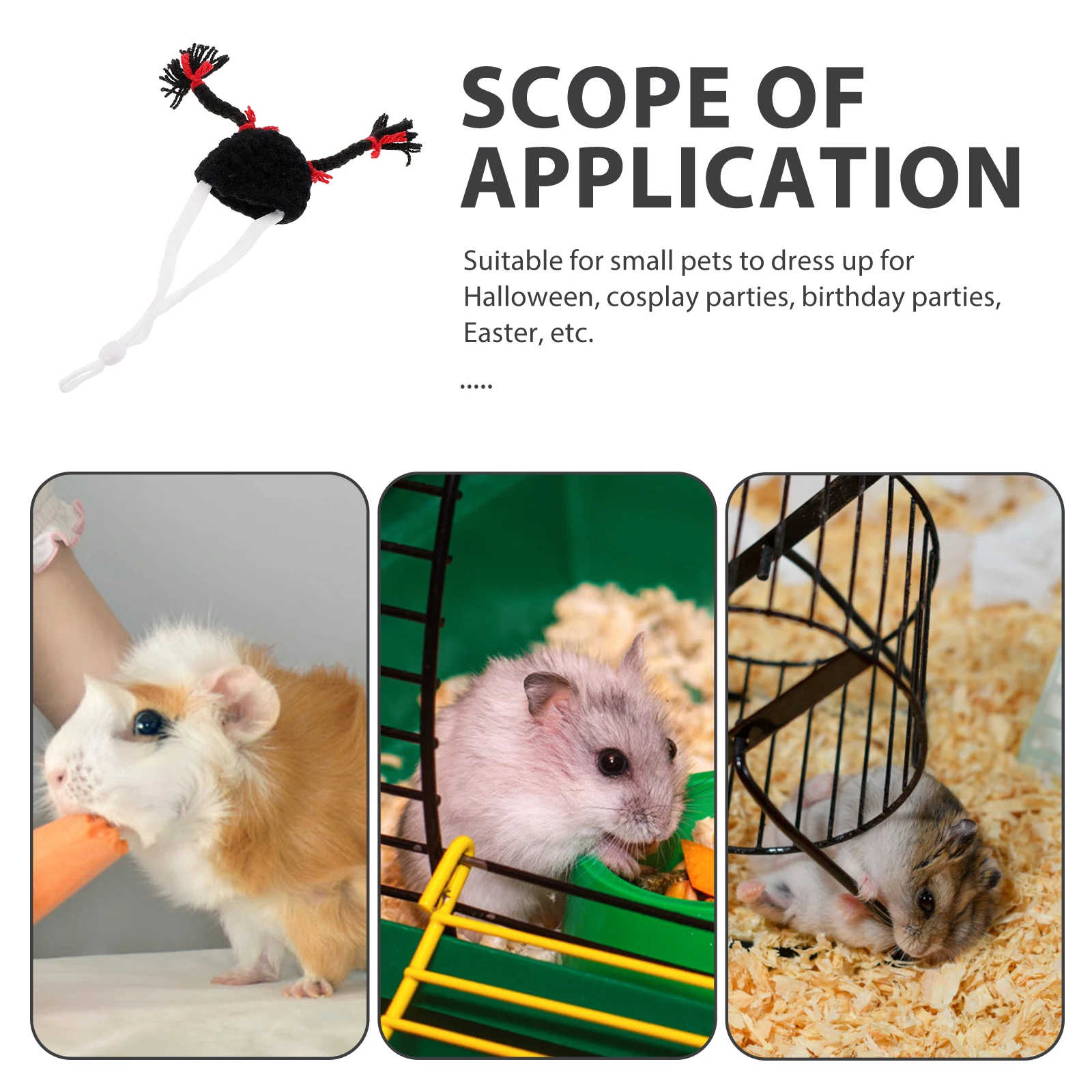 

Adorable Mini Knitted Hamster For Pets Cute Costume Party Decorative Pet Cosplay Accessory Adjustable Tiny For Mice Chinchillas
