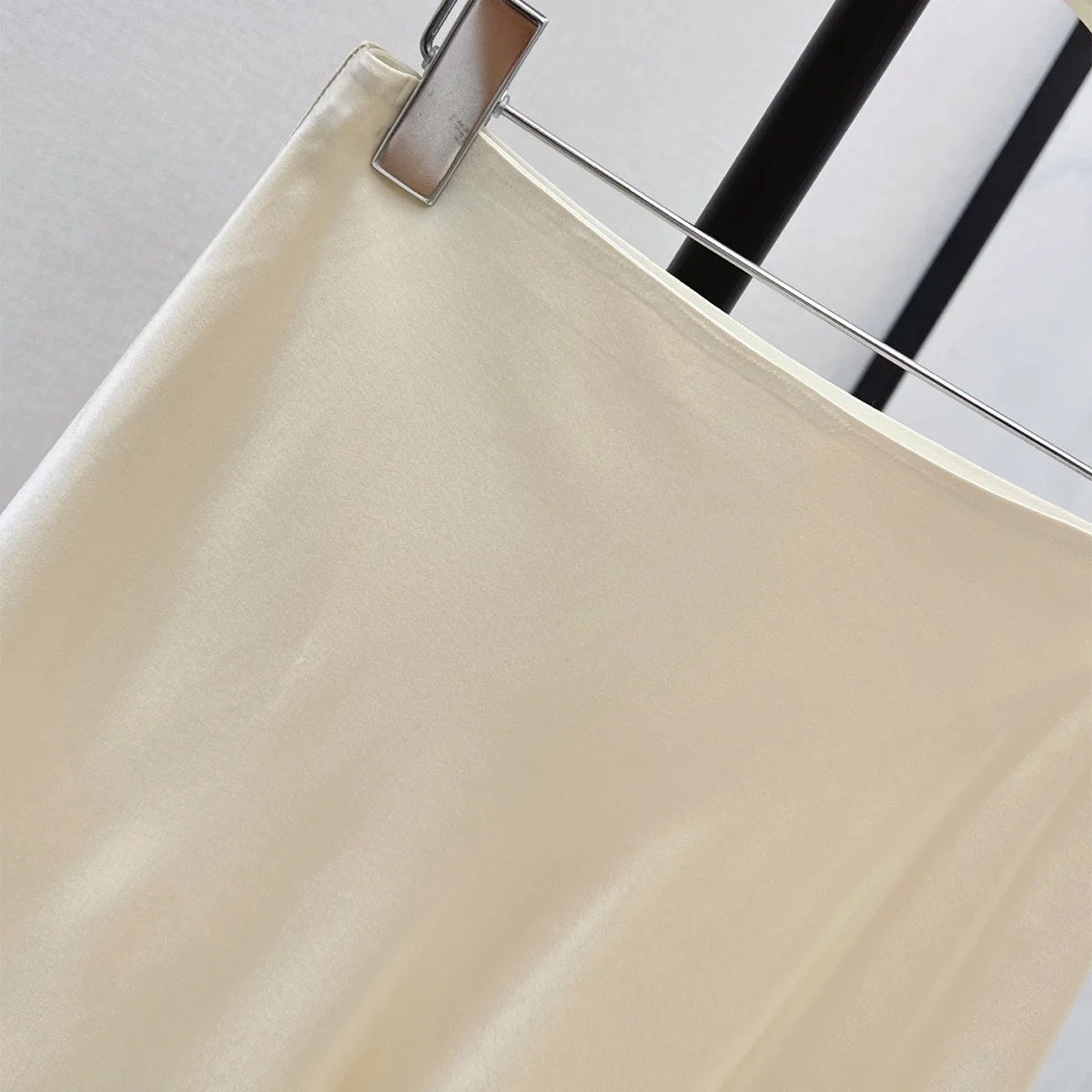 2026 high-quality women's gentle beige glossy satin skirt for women--hb729
