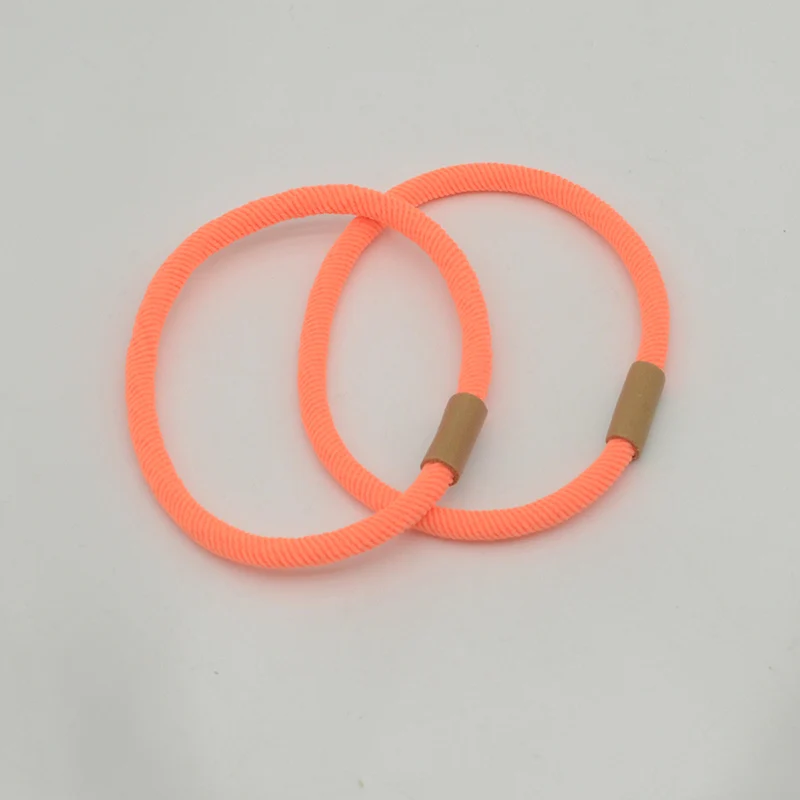 50 Stück 4 mm Neonfarbene Twilled Cords elastische Haarbänder 5 mm Beige Kaffee Gummi Haargummi für Mädchen Pferdeschwanzhalter Haargummis – Detail 7