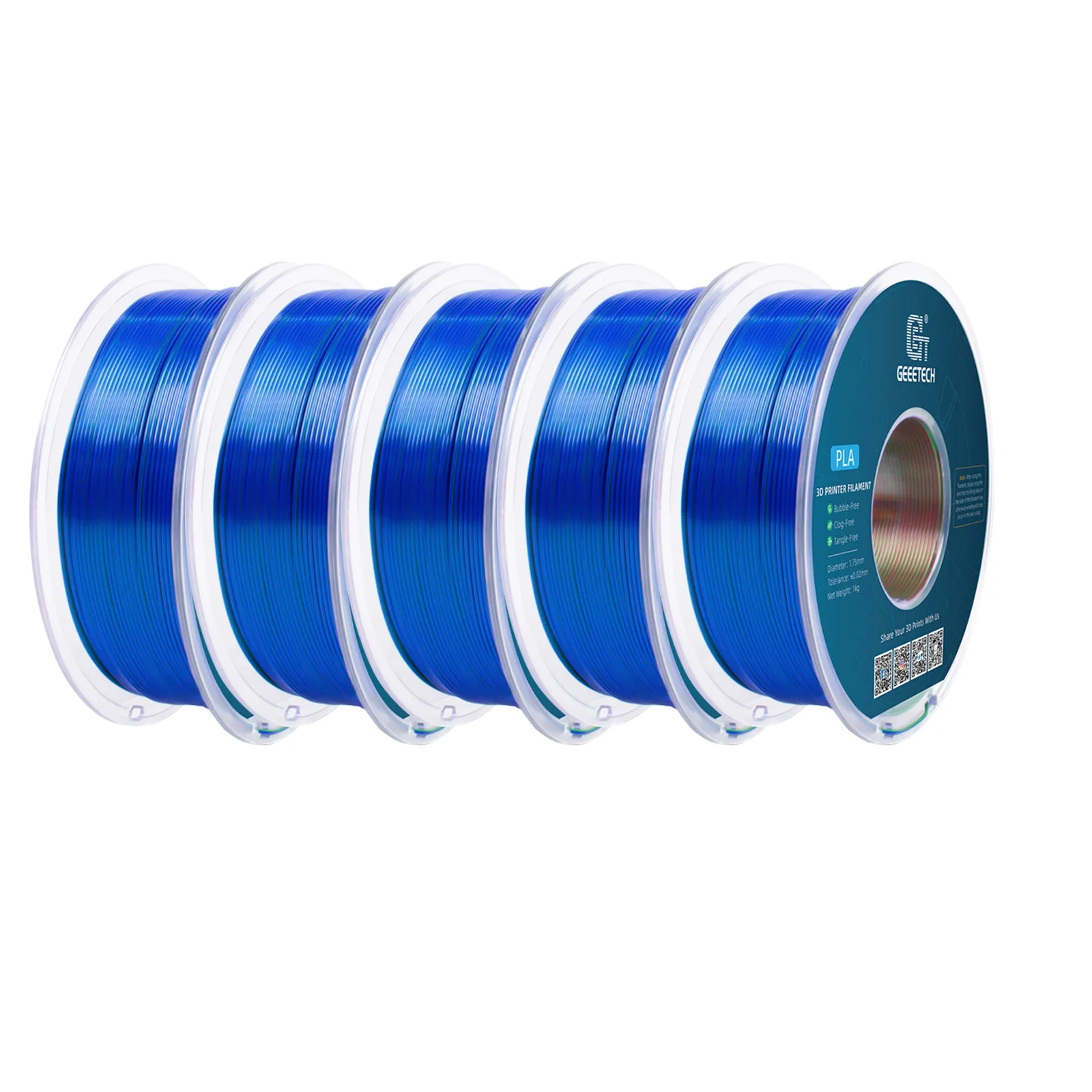 Geeetech 5Kg Three Tri Color Silk PLA Filament, 3D Filament 1,75 mm spoeldraad (+/-0,03 mm) Vacuümverpakking, speciale kleur