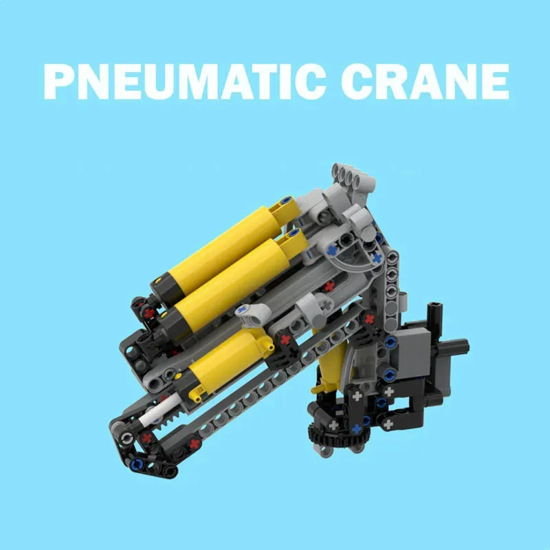 NEW 129Pcs Technical Boom Extension and Fly Jib Version Mini Pneumatic Crane Building Blocks Structure Model DIY Brick Toys Gift