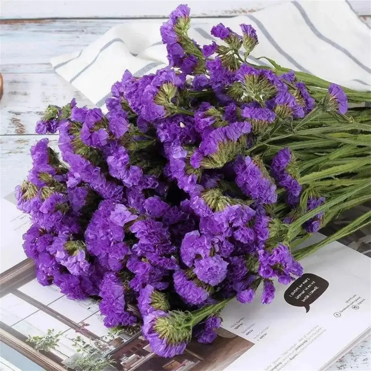 

100g Natural Real Forget Me Not Flower Bouquet Romantic Couple Gifts Dried Flowers Wedding Bunch for Bride Home Vase Decoration