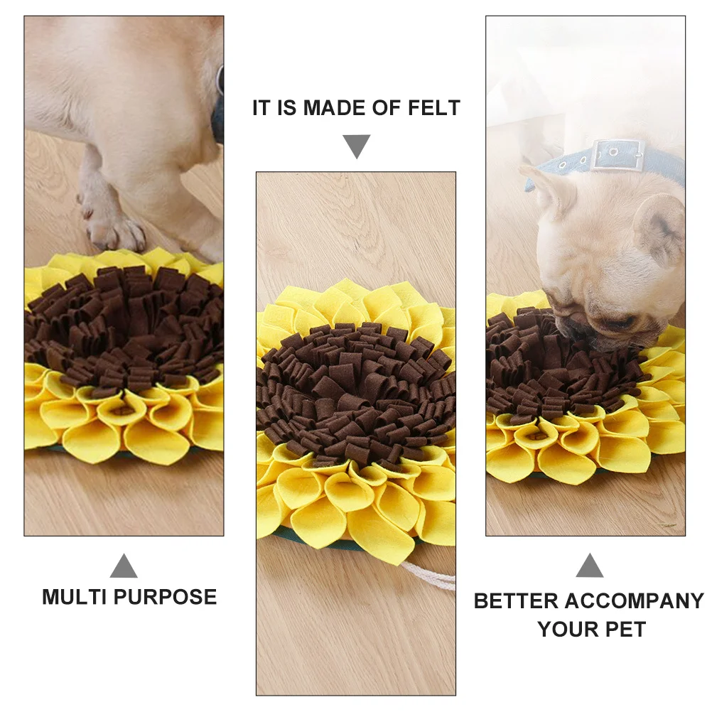 الحيوانات الأليفة شم حصيرة عباد الشمس تصميم الكلب العلف وسادة دائم ورأى القماش بطيئة الطعام التدريب حصيرة تحسين الشعور