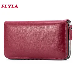 Genuine Leather Wallet Women 2023 NEW RFID Protection Women Wallet with Credit Card Holder Ladies Luxury Wallet Bag