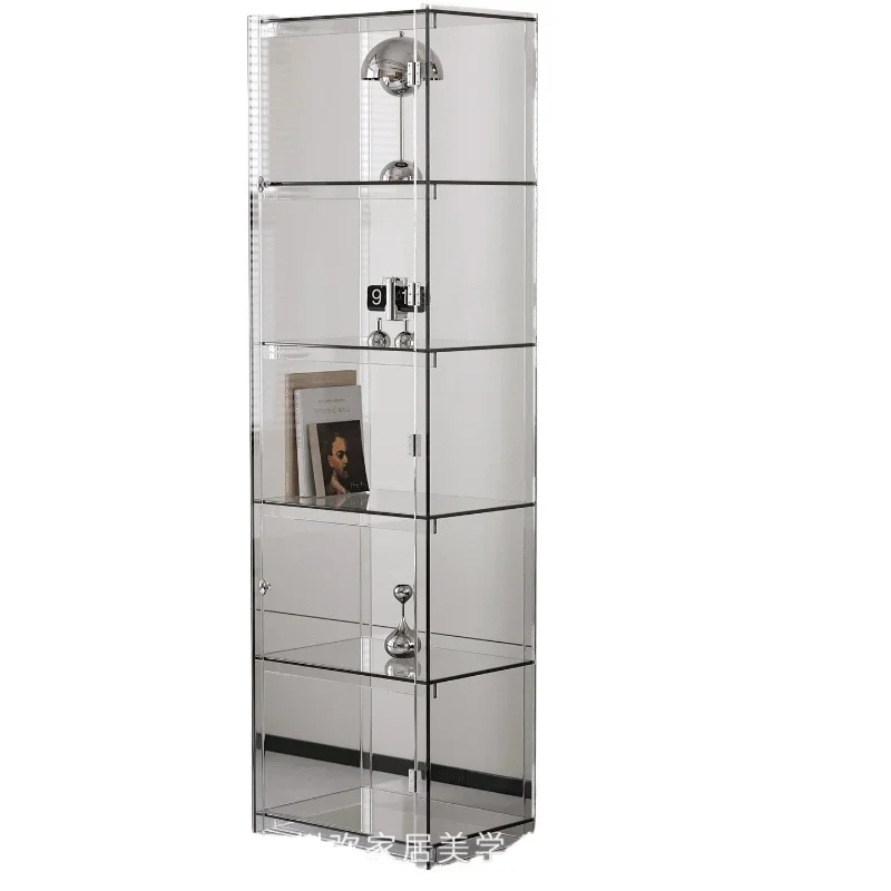 Dustproof floor-to-ceiling bookshelves Living room storage cabinets integrated Wall storage and figurine
