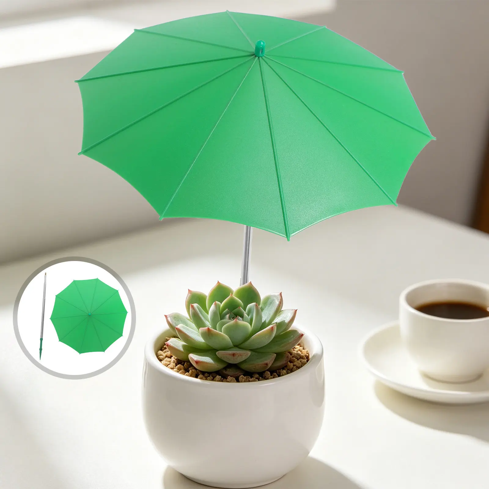 

Miniature Plant Sunshade Umbrella Adjustable 27-59Cm Telescopic Portable Gardening Parasol Sun Protection for Potted Succulents