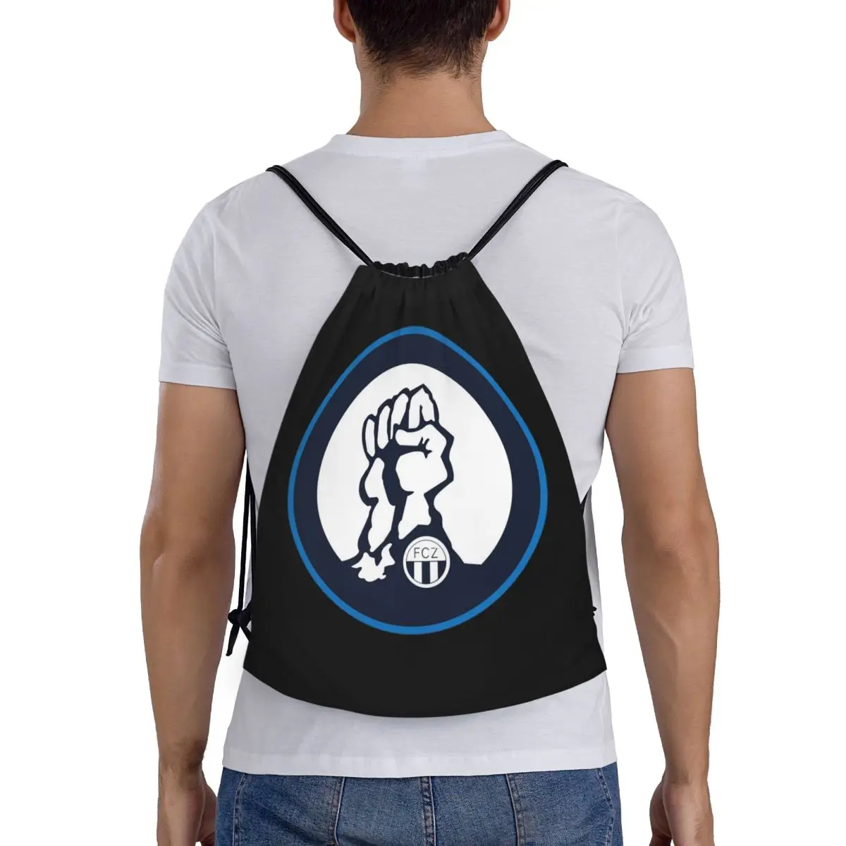 

Zurich FCZ Sudkurve 1896 Backpacks Portable Drawstring Bundle Pocket Sports Bag Book Bags for Man Woman Students