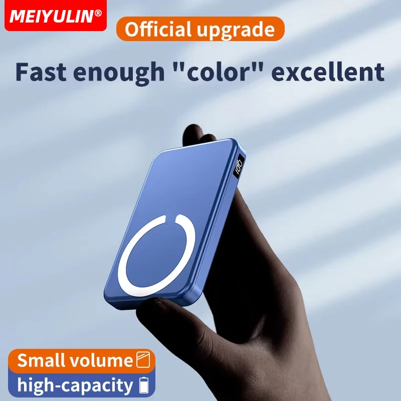 10000mAh Portable Magnetic Power Bank 15W Wireless Fast Charging Powerbank For iPhone Xiaomi Samsung Universal External Battery