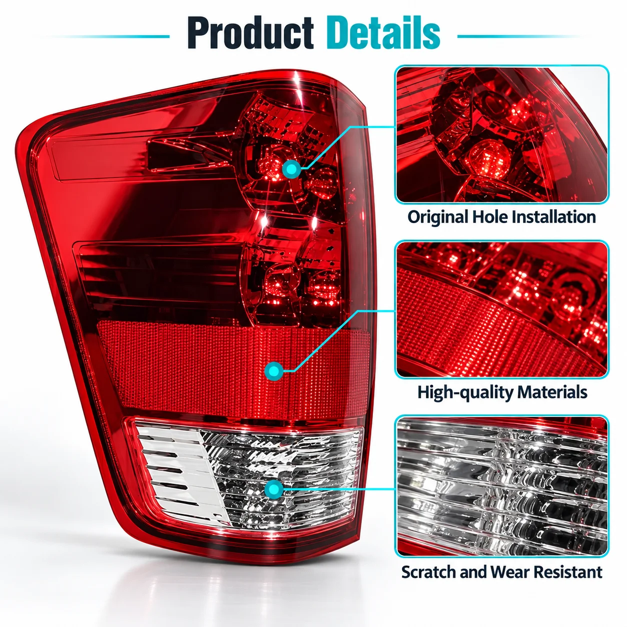 Left/Right Side Car Tail Light Rear Bumper Light Stop Brake Lamp Turn Signal Warning For  Nissan TITAN 2004-2013