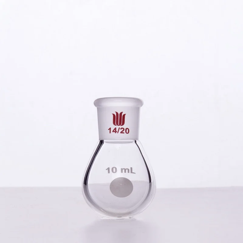 SYNTHWARE Thick walled eggplant shaped bottle, 5mL10mL25mL50mL100mL, High strength, Heavy wall, Borosilicate glass flask, F31