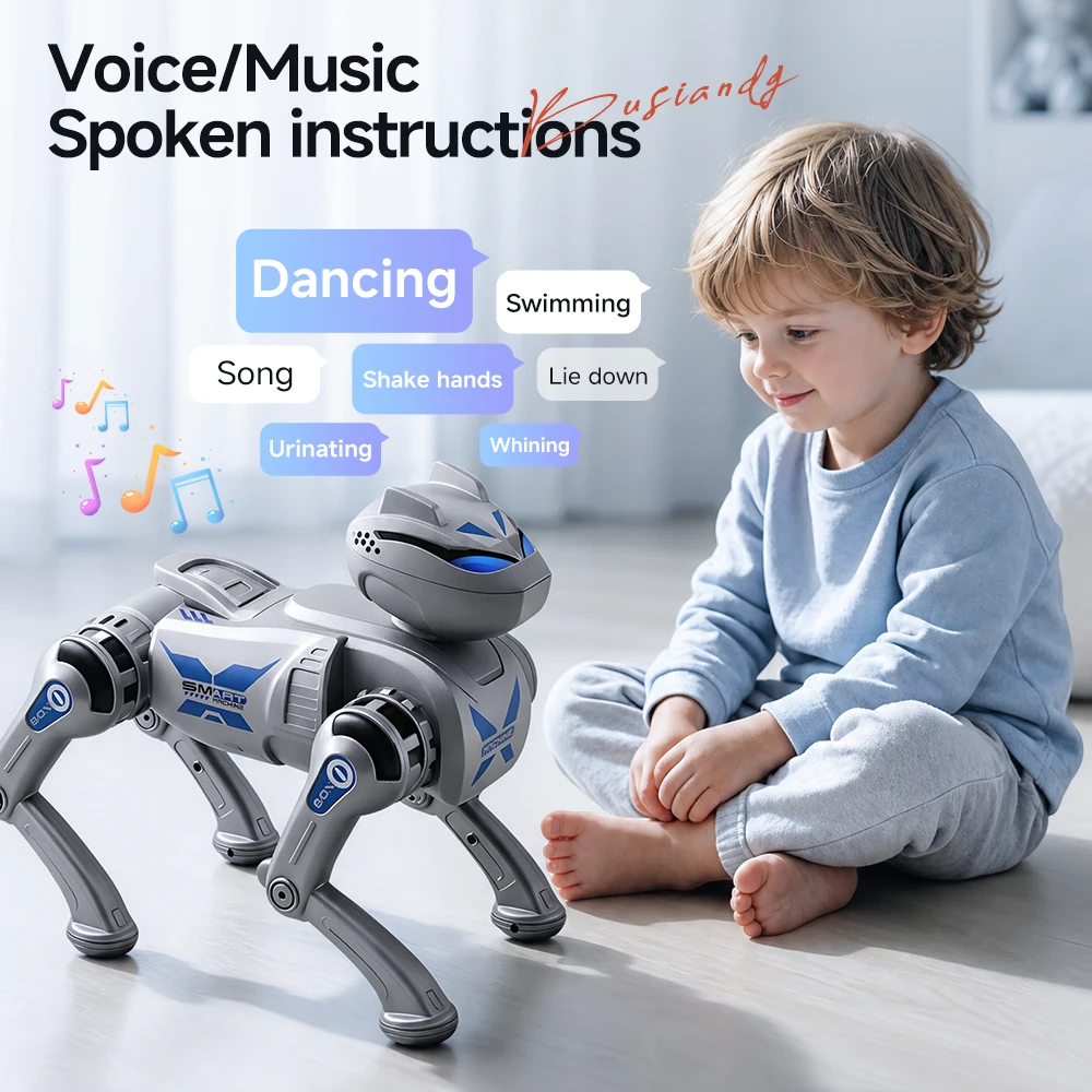 JIKEFUN AI Smart RC Robot Dog Toys Voice Command Programmable With Singing and Dancing Remote Control Toy Best Gift for Children - view 5