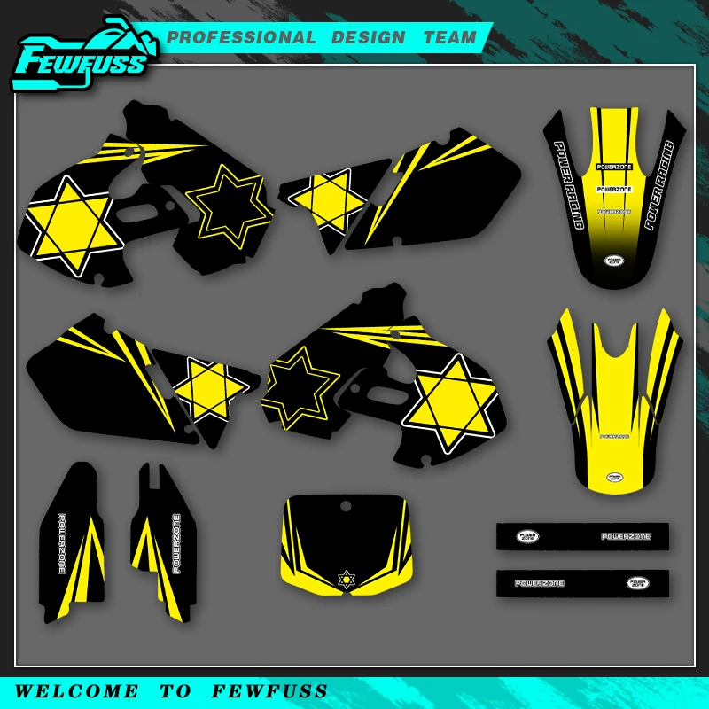 

Fewfuss For SUZUKI RM125 RM250 RM 125 RM 250 1999 2000 Motorcycle Graphics Background Decals Stickers Kits Custom Number Name