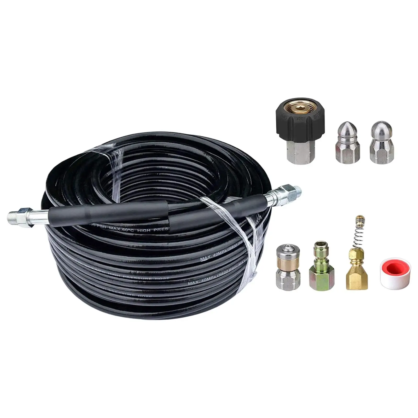 High Pressure Washer Extension Hose Quick Connect 15M for Bathrooms Kitchens