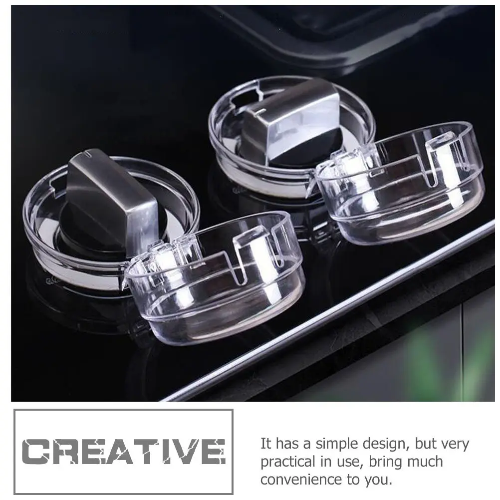 

10Pcs Cooker Knob Protective Cover Heat Resistant Grease Proof Baby Proof Lock Easy One Hand Operation Kitchen Safety Guard