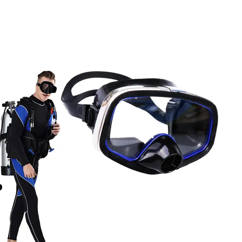 Diving Goggles Swimming Face Cover With Wide View Large Frame Swimming Masque Adult Scuba Diving Gear For Training Swimming