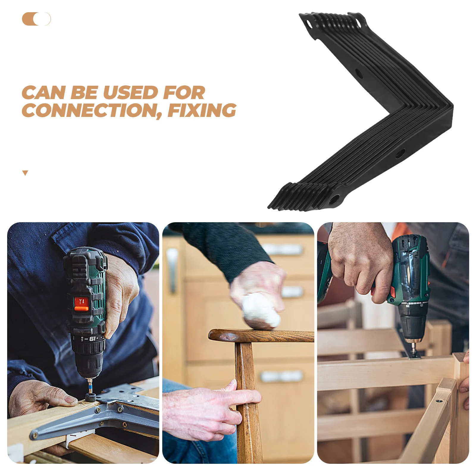 

10Pcs Heavy Duty Arrow L Shape Brackets Metal Corner Braces for Furniture Shelves Wood Shelf Supports Durable Shelving Brackets