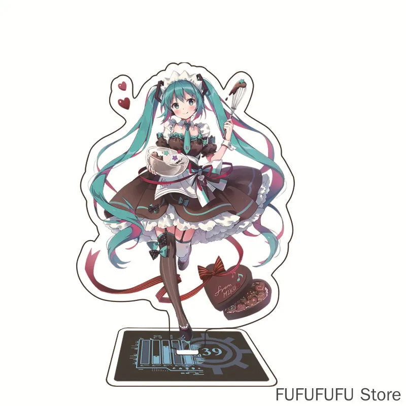 15CM New Anime Hatsune Miku Cute Kawaii Manga figure Acrylic Action Figure Standing Plates Collectible Model Toys ornament gifts