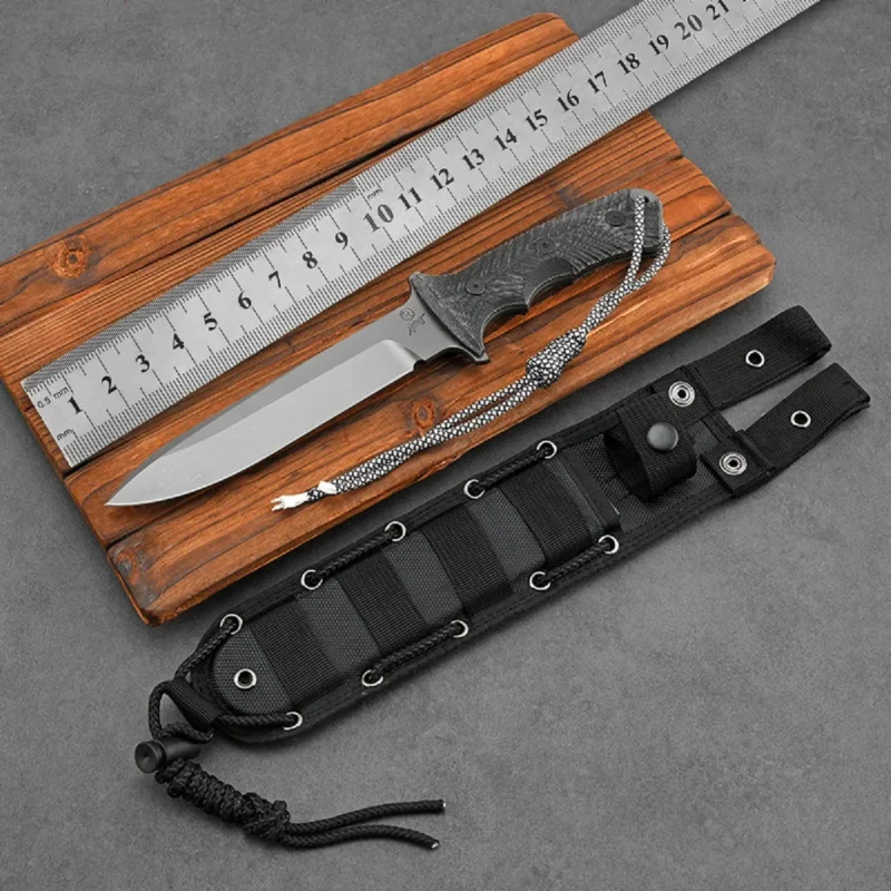 US Chris Reeve Green Flat Cap High Hardness Outdoor Straight Knife Camping Survival Fruit Knife
