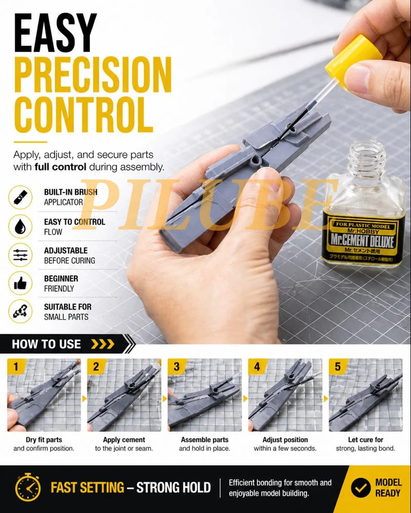 MR.HOBBY MC127 MC129 MC131 MC132 Liquid Plastic Cement Fast Dry Low Viscosity for Model Kit Assembly 40ML Precision Part Bonding