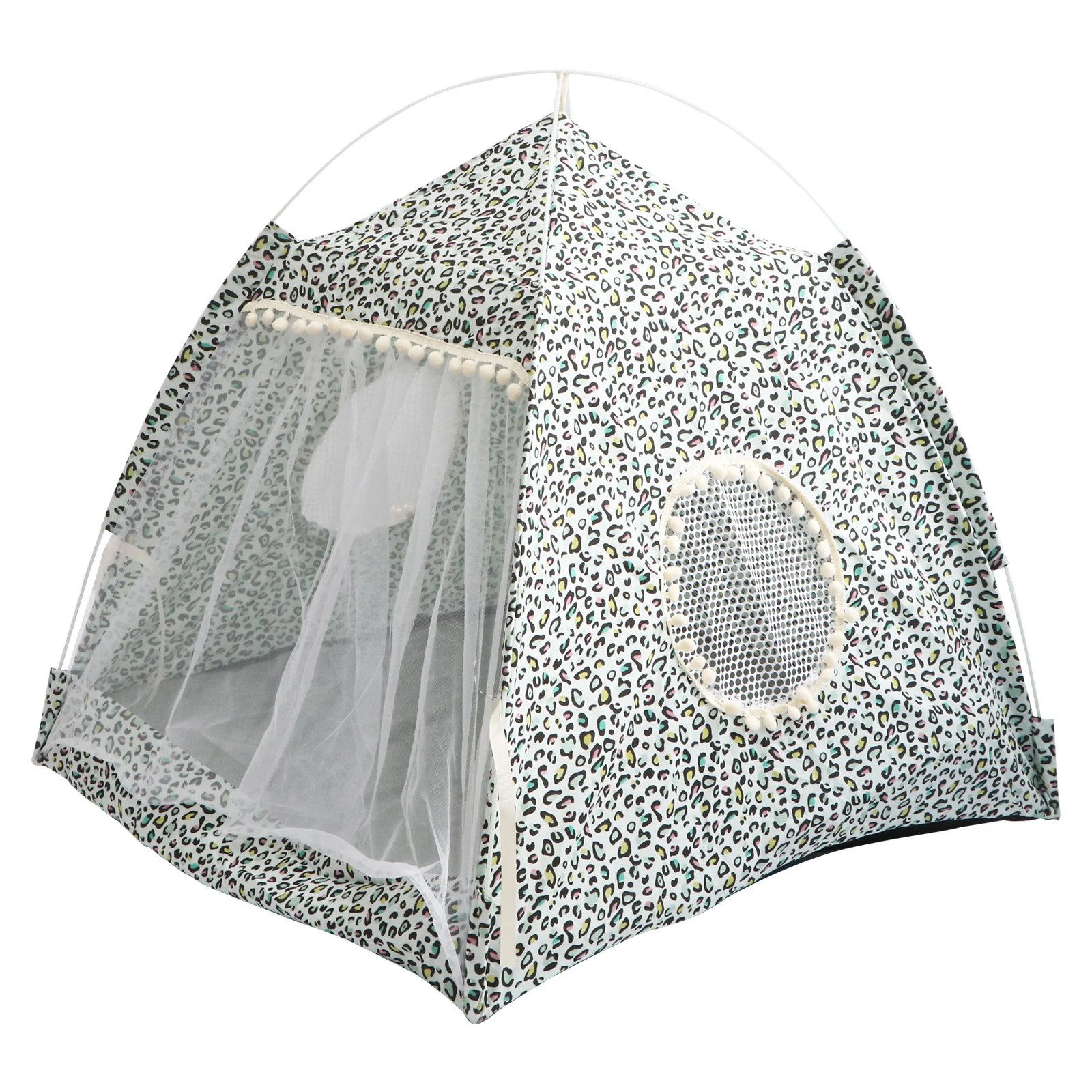 

Washable Pet Tent Premium Indoor Outdoor Cat Bed House Printed Tent for Cat Dog (Floral Pattern, Dark Grey, Size XL)