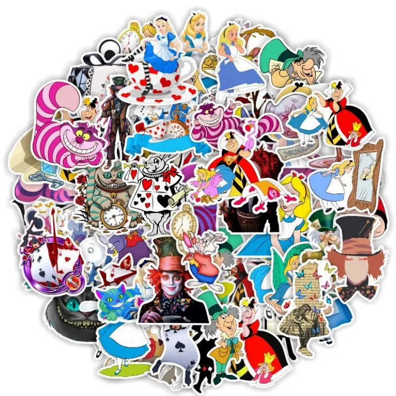 70pcs Cartoon Princess Alice Sticker Water Cup Luggage Laptop Mobile Phone Guitar Stationery DIY Waterproof Decorative Sticker