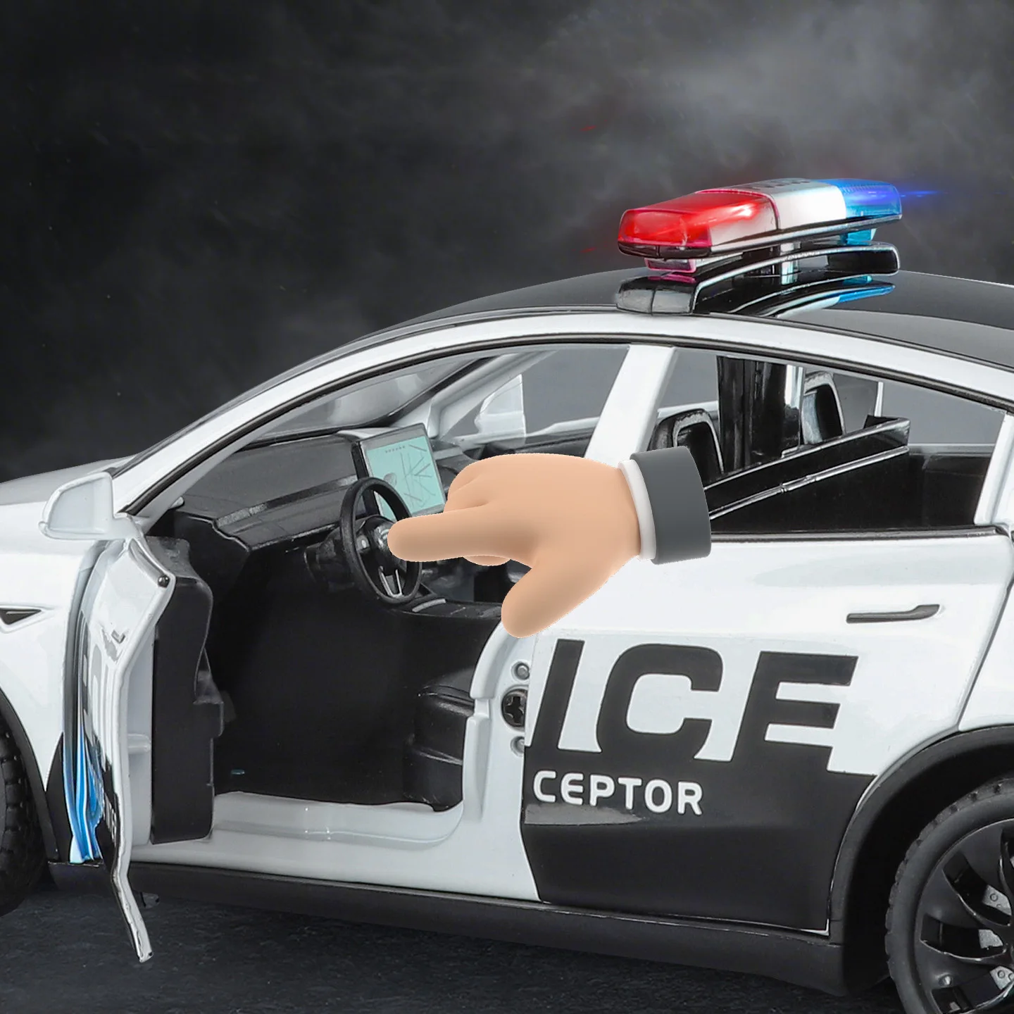 1:24 نموذج Y SUV سبيكة الشرطة نموذج سيارة الطاقة الجديدة دييكاست المركبات المعدنية نموذج سيارة محاكاة الصوت والضوء ألعاب أطفال هدية #5