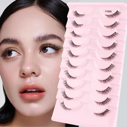 YSDO Halbe Wimpern 5/7/10 Paar Halbfalsche Wimpern Weiche Natürliche Katzenaugenwimpern Make-up 3D Nerz Wimpernverlängerung Flauschige Faux Cils