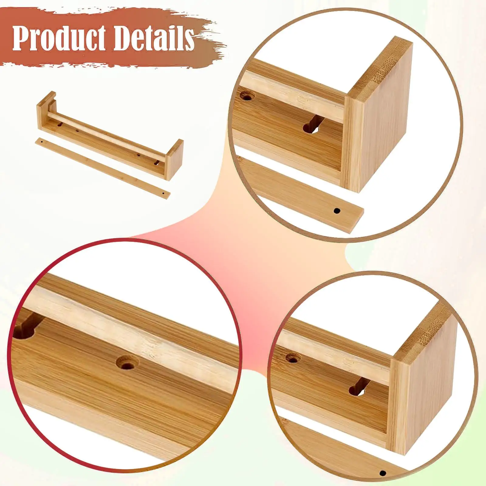 

Wall Mount Kraft Paper Roll Holder Lightweight Multipurpose Art Projects Storage Rack Paper Dispenser for Restaurant Study Room