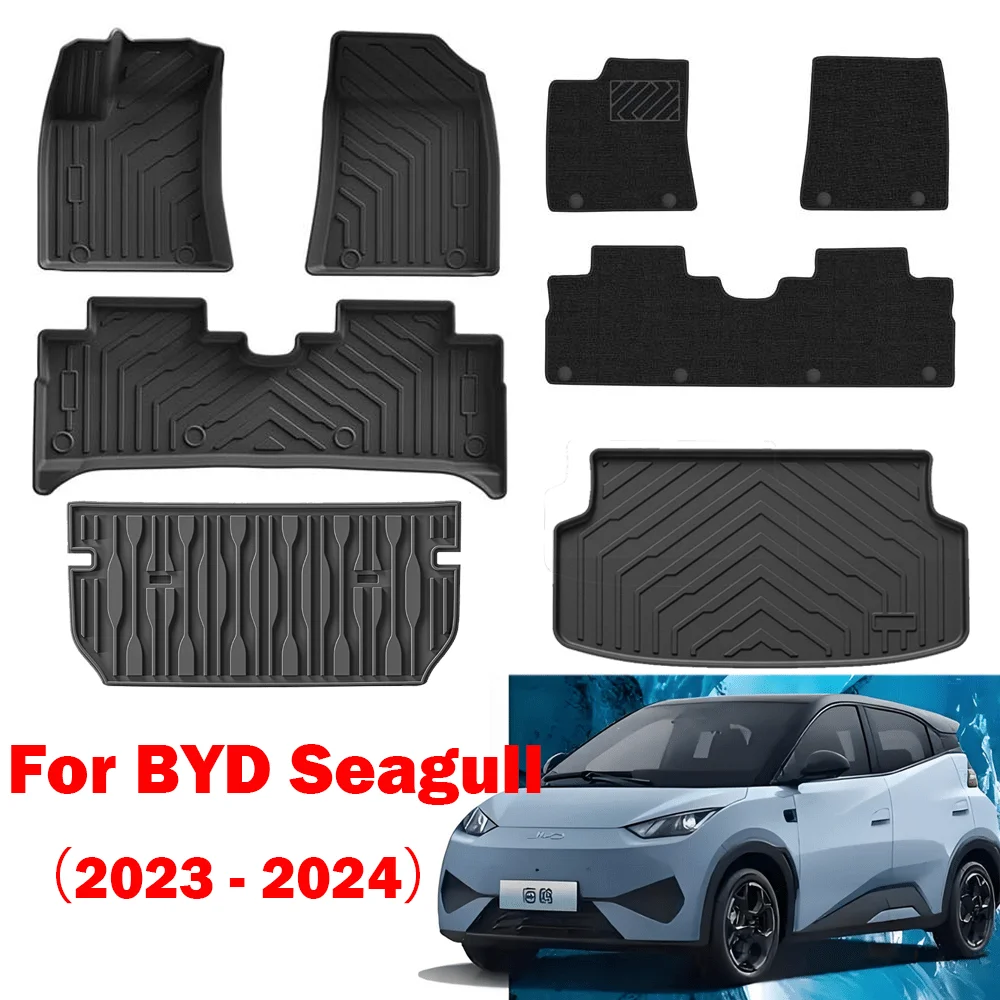 

Car Floor Mats For BYD Seagull 2023 - 2024 TPE Trunk Liner Double Layer Foot Carpets Anti - Slip Wear Resistant Protective Pads