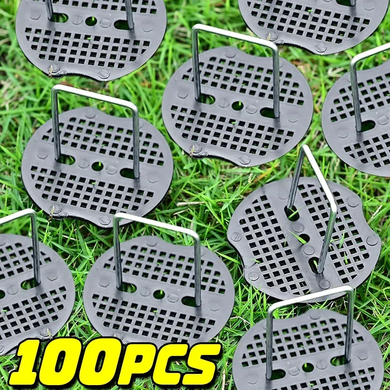 

U-образные сверхмощные оцинкованные штифты с прокладками, ландшафтные скобы, садовые колья, шипы, колья для забора, скобы для газона, колышки для крепления палатки