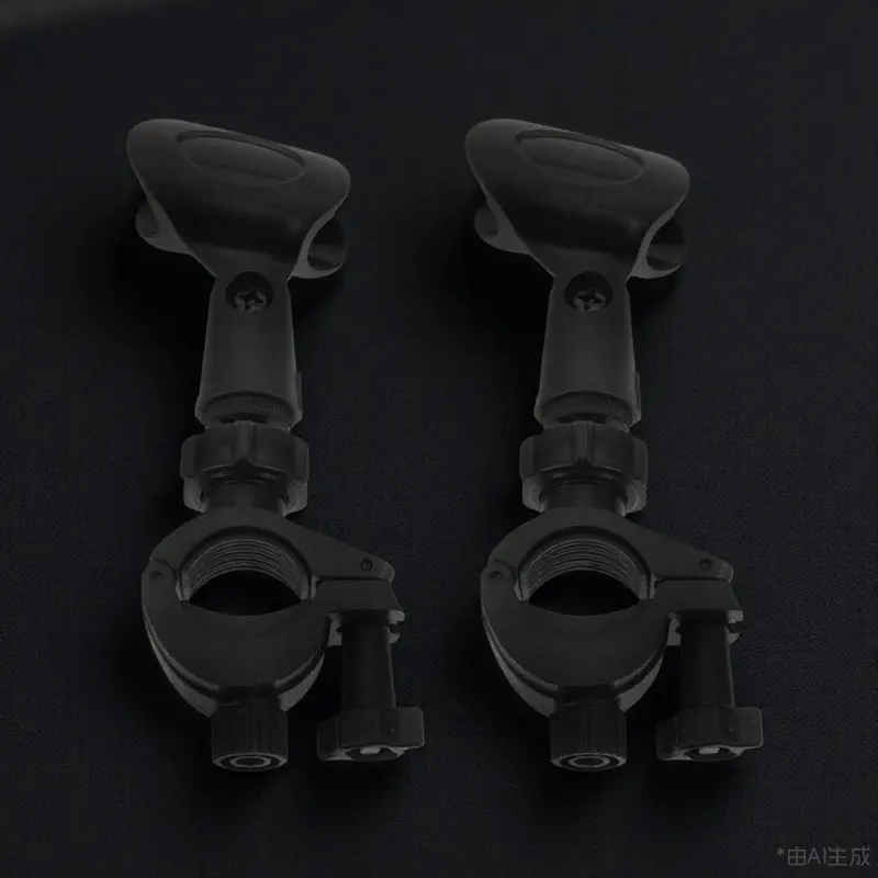 2Sets Mic Stand Clip Heavy Duty Plastic Microphone Holder Clip for Motorcycle Mount Live Streaming Public Speaking Universal