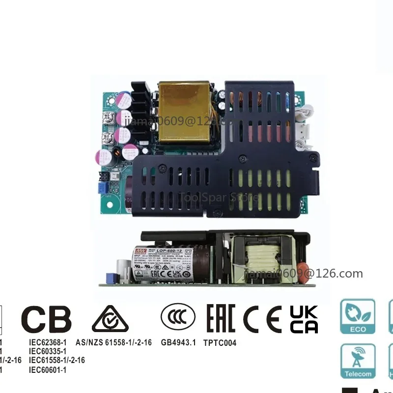 600W Low Profile Open Frame Power Supply LOP-600 LOP-600-12 LOP-600-15 LOP-600-18 LOP-600-24 LOP-600-27 5x3 Inch Size