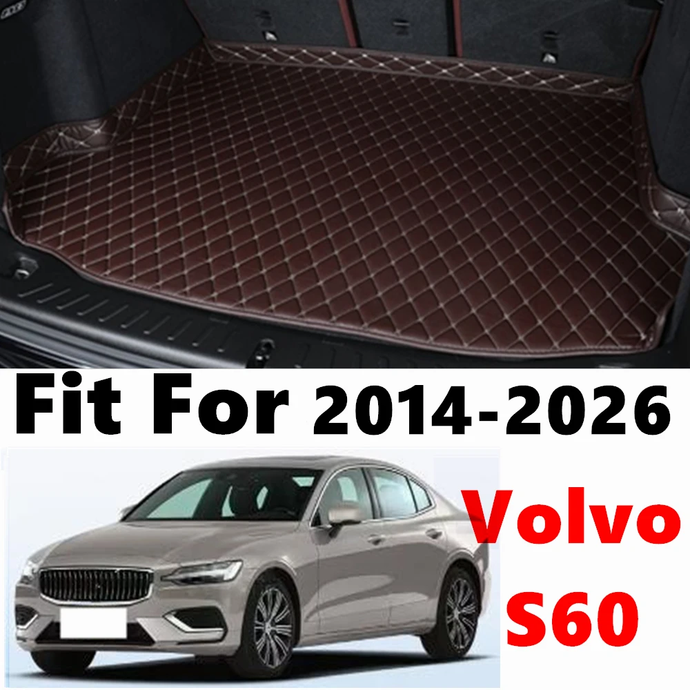 Maßgefertigte Hochwertige Hintere Kofferraummatte für Volvo S60 2026 2025 2024 2023 2022-2014 Fahrzeug-Innenausstattung Teppich Zubehör