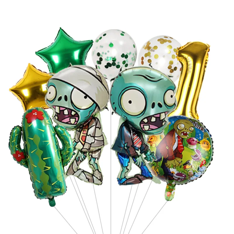 Plants vs Zombies Pattern Balloon Combination Assorted Styles Balloons for Party Background Cake Table and Stage Decor