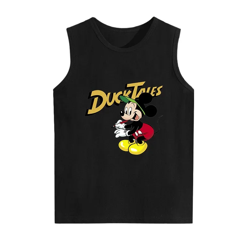 Cartoon Mickey Minnie Cotton O-Neck Sleeveless Bodysuits Baby Boys Girls Clothes Summer Causal Tshirt Children Tops Tees Costume