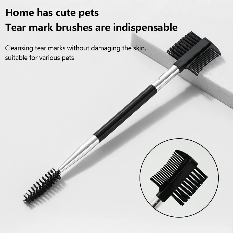 Double-Sided Brush Head Pet Eye Tear Remover Stain Comb Portable Small Cat Puppy Grooming Comb Tools Cleaning Accessories