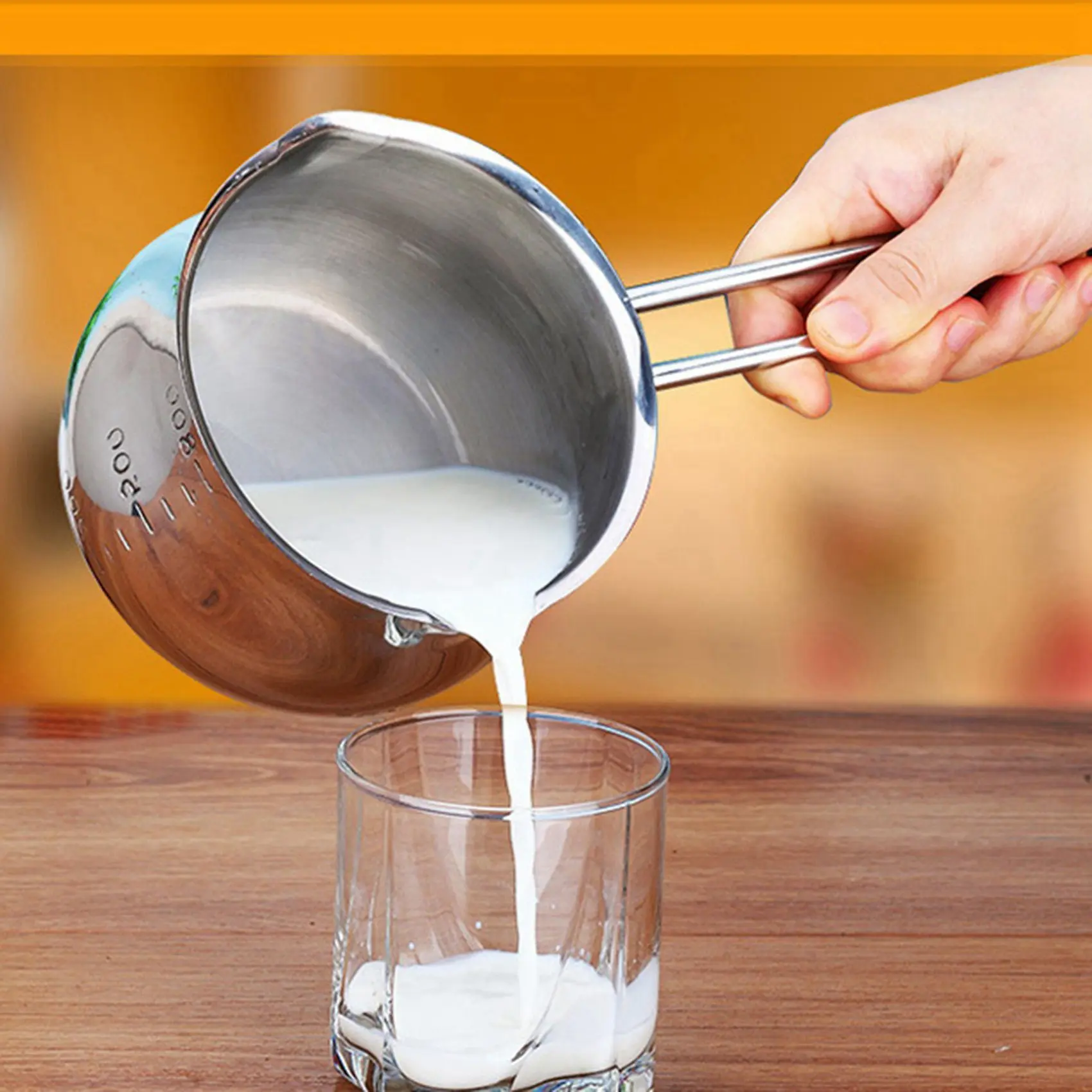 

2X Non-Stick Pan Milk Pot Butter Chocolate Melted Heating Pot Warmer Pan Small Saucepan Cheese Pot With Pour Spouts-B61B