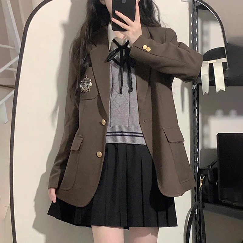 Uniforme japonês estilo universitário Jk para mulheres, terno de classe, estudantes do ensino médio, graduação, reunião esportiva, primavera