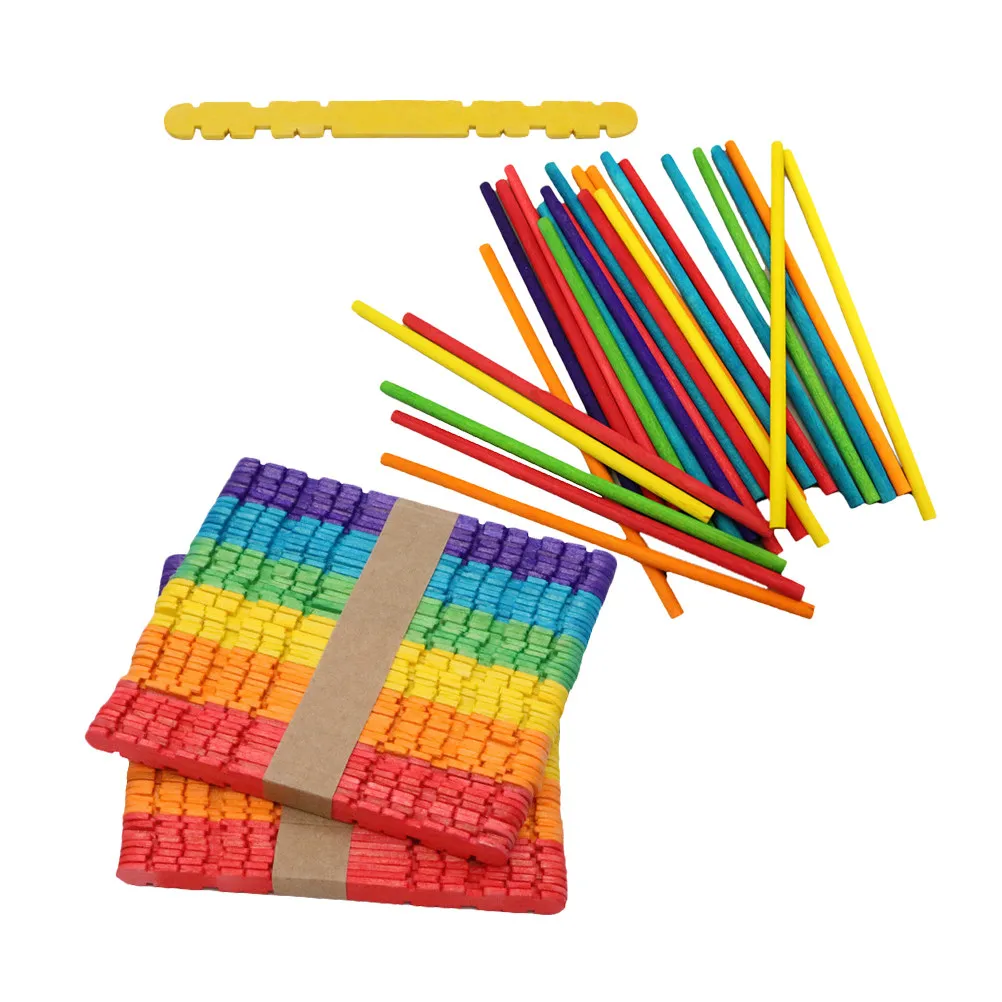 

80Pcs Small Wooden Sticks Colored Popsicle Sticks for Homemade Ice Pops Summer Party Beach Event Use Wooden Stick
