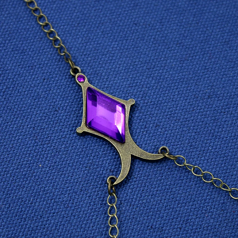 Anime Character Magica Akemi Homura Cosplay Bracelet Diamond Shaped Purple Gemstone Hand Chain Stage Props Jewelry Gifts