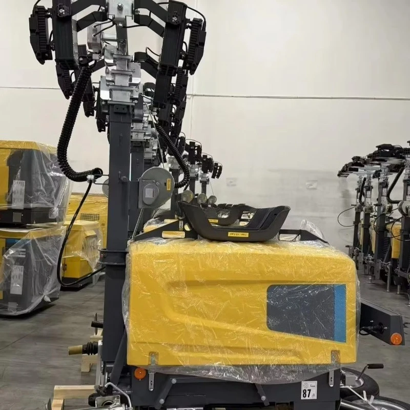 Water Cooled Diesel Powered Towable Light Tower With Heavy Duty Trailer For Extreme Climate Mining Exploration Site