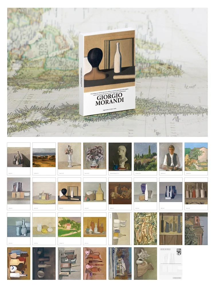 30 Pcs/Set Giorgio Morandi Oil Paintings Postcard Still Life Art Painting Artwork Greeting Message Cards DIY Home Decoration