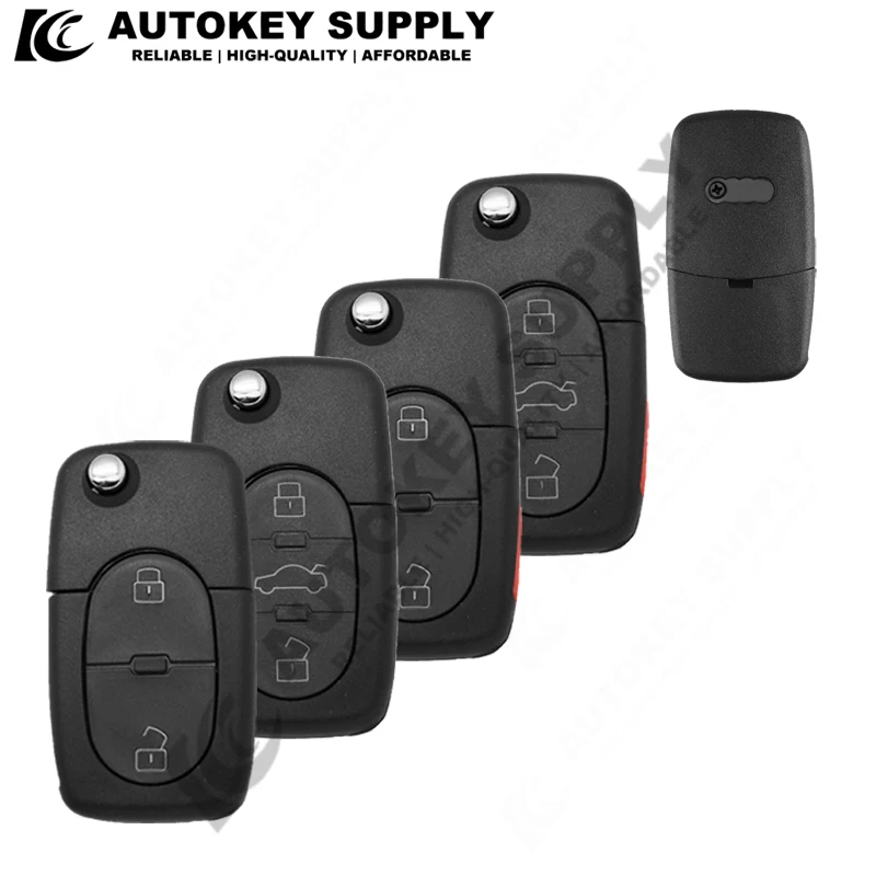 

Remote Flip Car Key Case Shell ForAudi TT A2 A3 A4 A6 A8 TT Quattro CR2032/CR1616 With 2/2+1/3/3+1 Buttons HU66 Blade AKADF103