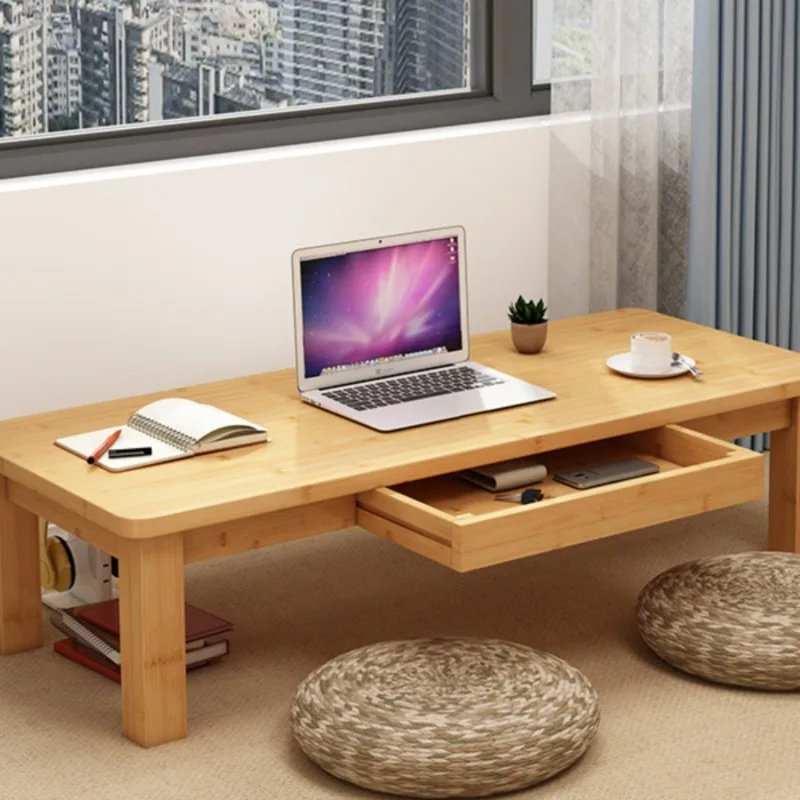Bamboo student home study table simple solid wood kang coffee tatami table small simple writing